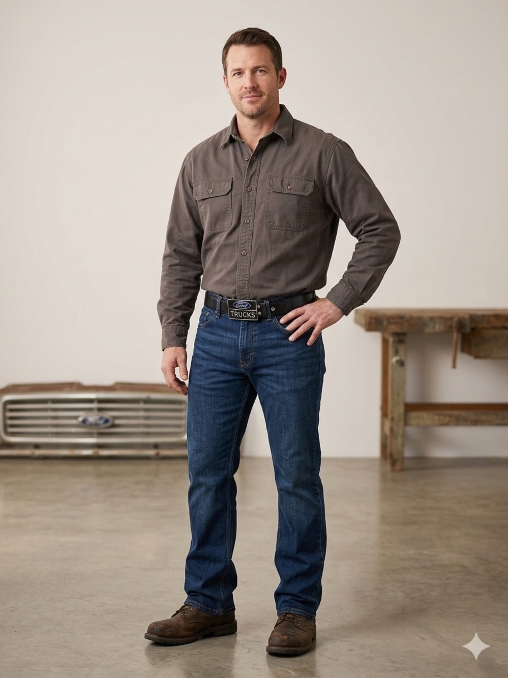 Ford Trucks men’s leather belt